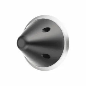 KINGSWAY GROUP KG186 Door Stop, 4-1/2 Inch Base Diameter, Wall Mount Rubber, Stainless Steel | CF2JRB 54XZ04