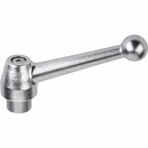 KIPP K0121.11A4 Adjustable Handle, Ball Knob, Stainless Steel Handle, 3/8 Inch To 16 Thread Size, Natural | CR6QZC 53ET56