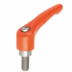 KIPP K0123.1A22X15 Adjustable Handle, Teardrop, Zinc Handle, 1/4 Inch To 20 Thread Size, 15 mm Stud Length | CR6VEE 53GE33