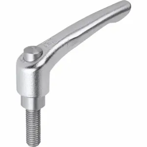 KIPP K0124.9206X15 Adjustable Handle, Teardrop, Stainless Steel Handle, M6 Thread Size, 15 mm Stud Length | CR6YMT 53HZ39