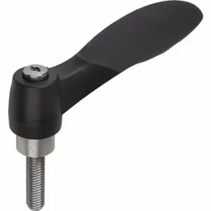 KIPP K0126.10501X15 Adjustable Handle, Hard And Soft Touch, Fiberglass Handle, M5 Thread Size, Black Gray | CR6TFZ 53JD45