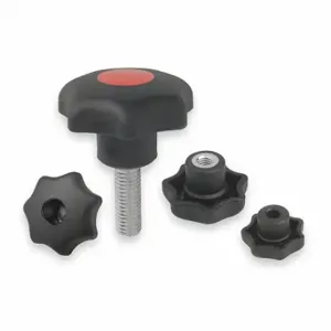 KIPP K0155.412X20 Hand Knob, Star, Steel/Thermoplastic, M12 Thread Size, External Thread, 50 mm Handle Dia | CR7AQU 3GJE9