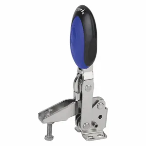 KIPP K0662.106101 Toggle Clamp, Flat Foot, Stainless Steel, Vertical Handle, 207 lbs. Holding Capacity | CJ3QHB 48TN21