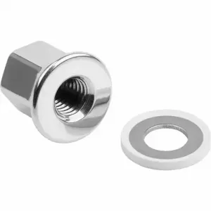 KIPP K1594.042 Hygienic USIT Cap Nut w/Washer, M4 Thread, 316L, Stainless Steel, 7 mm Hex Width, EPDM | CR6ZTT 802KJ4