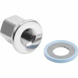 KIPP K1594.044 Hygienic USIT Cap Nut w/Washer, M4 Thread, 316L, Stainless Steel, 7 mm Hex Width | CR6ZTR 802KK1