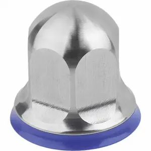 KIPP K1648.2106 Hygienic Cap Nut w/Washer, Std Crown, M6 Thread, 316L, Stainless Steel, 10 mm Hex Width | CR6ZRX 802HL7