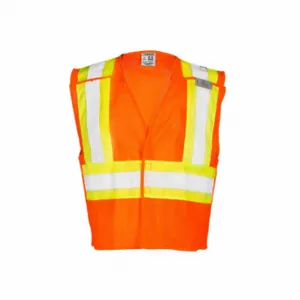 KISHIGO 1176-S High Visibility Vest, ANSI Class 2, U, S, Orange, Mesh Polyester, Hook-and-Loop | CR7EDA 493Z20