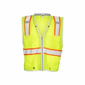 KISHIGO 1510-L Mesh Safety Vest, HD, Lime, Class 2, L | CR7EGY 361UJ4