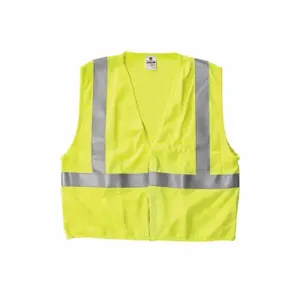 KISHIGO F300-3X High Visibility Vest, ANSI Class 2, U, 3XL, Lime, Solid Modacrylic, Hook-and-Loop, Single | CR7ECC 9FJ25