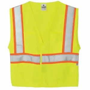 KISHIGO F306/3X High Visibility Vest, ANSI Class 2, U, 3XL, Lime, Solid Modacrylic, Hook-and-Loop, Single | CR7ECD 9NVH9