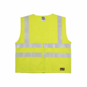 KISHIGO GF186-4X-5X High Visibility Vest, ANSI Class 2, U, 4XL/5XL, Lime, Modacrylic, Hook-and-Loop, 2 | CR7ECL 426M25