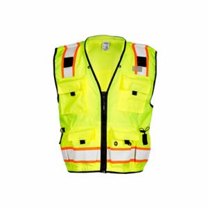 KISHIGO S5000-M High Visibility Vest, ANSI Class 2, U, M, Lime, Solid Front/Mesh Back Polyester, Zipper | CR7ECY 257NY8