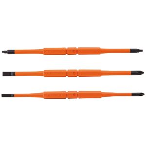 KLEIN TOOLS 13157 Screwdriver Blade, Insulated, Double End, 3 Pack | CE4XKJ 13157-8