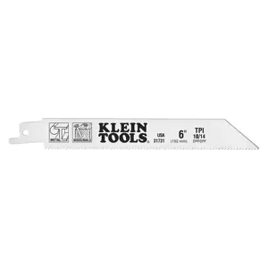 KLEIN TOOLS 31731 Reciprocating Saw Blades, 10/14 TPI, 6 Inch Size, 5 Pack | CE4WZY 69111-9