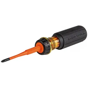 KLEIN TOOLS 32286 Flip Blade Screwdriver, 2 In 1, Insulated, Philips, #1, 3/16 Inch Size | CE4XDG 32286-0