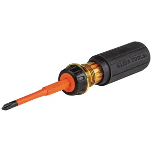 KLEIN TOOLS 32293 Flip Blade Screwdriver, 2 In 1, Insulated, Philips #2, 1/4 Inch Size | CE4XDQ 32293-8