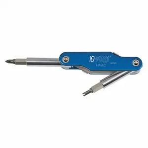 KLEIN TOOLS 32534 Screwdriver, With Schrader Valve Core, 10 Fold, Square Bits #1 And #2 | CE4ZCH 32534-2