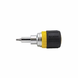 KLEIN TOOLS 32594 Multi Bit Ratcheting Screwdriver, 6 In 1, Stubby, Ph, Sl, Sq, Nut Bits | CE4WRJ 32594-6