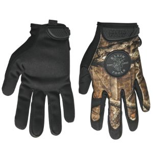 KLEIN TOOLS 40208 Camouflage Gloves, Medium, Synthetic Leather | CE4WFC 40208-1