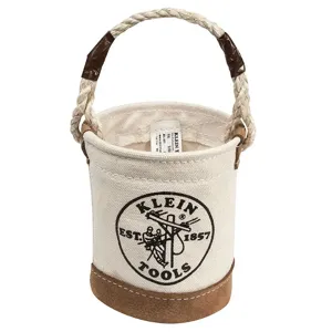 KLEIN TOOLS 5104MINI Tool Bucket, Small, Leather-Bottom, 4-1/2 Inch Diameter, 6 Inch Overall Height | CF3QPU 55206-9