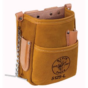 KLEIN TOOLS 5125L Pocket Tool Pouch, With Tape Thong, Leather | CE4VUE 55103-1