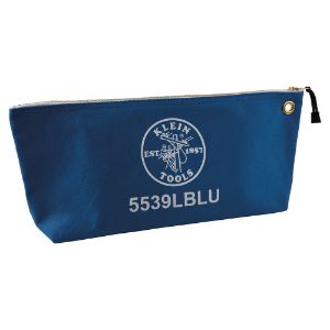 KLEIN TOOLS 5539LBLU Zipper Canvas Bag, Large, Blue | CE4XJZ 55927-3