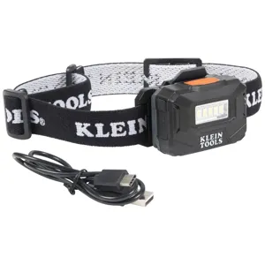 KLEIN TOOLS 56049 Rechargeable Light Array Headlamp, Strap, 260 Max. Lumens, LED Bulb, ABS | CF3QQU 56049-1