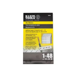 KLEIN TOOLS 56250 Wire Marker Book, 1 - 48 Size | CE4WYF 56250-1