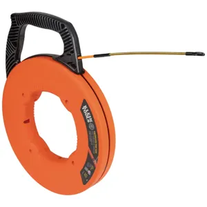 KLEIN TOOLS 56350 Fiberglass Fish Tape, With Spiral Steel Leader, 50 Feet | CE4XHQ 56350-8