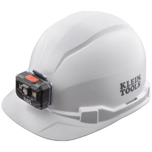 KLEIN TOOLS 60107RL Hard Hat, Non Vented, Rechargeable Headlamp, 6.5 To 8 Size, ABS, White | CF3QRJ 60426-3