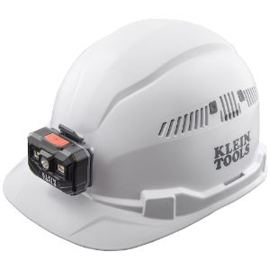 KLEIN TOOLS 60113RL Hard Hat, Vented, Rechargeable Headlamp, 6.5 To 8 Size, ABS, White | CF3QRK 60425-6