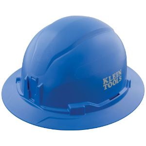 KLEIN TOOLS 60249 Hard Hat, Non Vented, Full Brim, Class E, 6.5 To 8 Size, ABS, Blue | CF3QTY 60249-8