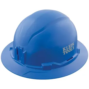 KLEIN TOOLS 60249 Hard Hat, Non Vented, Full Brim, Class E, 6.5 To 8 Size, ABS, Blue | CF3QTY 60249-8