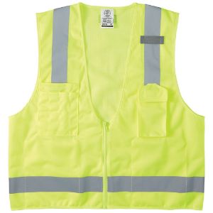 KLEIN TOOLS 60269 Safety Vest, Reflective, Medium/Large, Polyester, Yellow | CF3QUB 60269-6