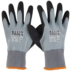 KLEIN TOOLS 60389 Cold Protection Gloves, Water Resistant, Large | CF3QUN 60389-1