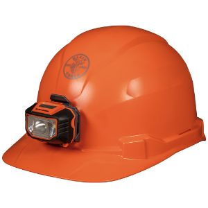KLEIN TOOLS 60900 Hard Hat, Non vented, Cap Style, With Headlamp, Orange | CE4XCD 60085-2