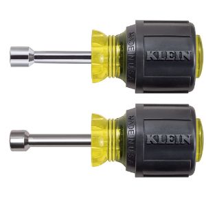 KLEIN TOOLS 610M Magnetic Stubby Nut Driver Kit, Shafts 1-1/2 Inch, 10 Pack | CE4YMR 65143-4