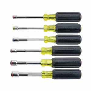 KLEIN TOOLS 635-6 Hollow Shank Nut Driver Set, SAE, 1/2 in/1/4 in/3/8 in/5/16 in/7/16 in/9/16 Inch Tip Size | CR7EUJ 58UT18