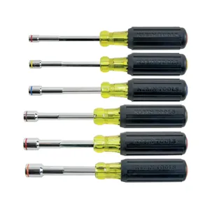 KLEIN TOOLS 6356 Magnetic Nut Driver Set, Heavy Duty, 6 Piece | CE4WRP