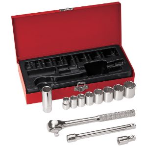KLEIN TOOLS 65504 Drive Socket Wrench Kit, Socket 3/8 Inch, 12 Pack | CE4YXU 65504-3