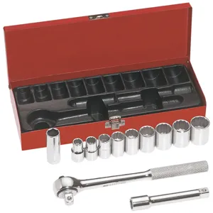 KLEIN TOOLS 65510 Drive Socket Wrench Kit, Drive Size 1/2 Inch, 12 Pack | CE4YXN 65510-4