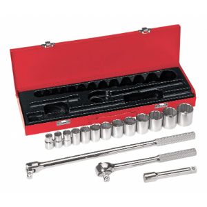 KLEIN TOOLS 65512 Socket Wrench Set, 1/2 Inch Drive Size, 16 Piece | AD2ARJ 3LZU3 / 65512-8