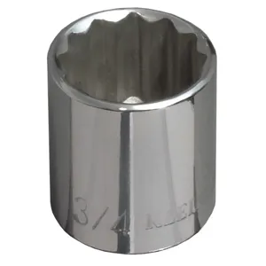 KLEIN TOOLS 65708 Standard 12-Point Socket, Drive Size 3/8 Inch, Socket Size 7/8 Inch | CE4ZBA 65708-5