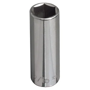 KLEIN TOOLS 65714 Deep 6-Point Socket, Drive Size 3/8 Inch, Socket Size 5/8 Inch | CE4ZAL 65714-6