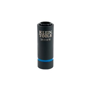KLEIN TOOLS 66001 Impact Socket, 2 In 1, 12 Point, 3/4 and 9/16 Inch Size | CE4XBN 65046-8