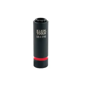 KLEIN TOOLS 66012 Impact Socket, 12 Point, 5/8 x 7/16 Inch Socket Size, Steel | CF3QWG 38206-2