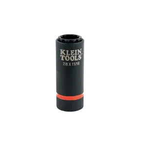 KLEIN TOOLS 66014 Impact Socket, 12 Point, 7/8 x 11/16 Inch Socket Size, Steel | CF3QWH 38207-9