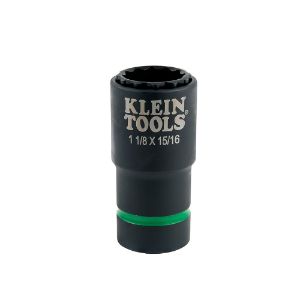 KLEIN TOOLS 66016 Impact Socket, 12 Point, 1-1/8 x 15/16 Inch Socket Size, Steel | CF3QWK 65054-3
