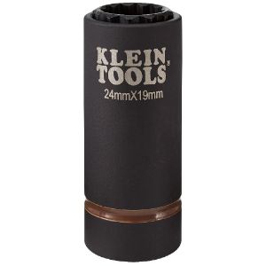 KLEIN TOOLS 66052E Impact Socket, 12 Point, 24 x 19mm Socket Size, Steel | CF3QWQ 65077-2