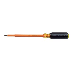 KLEIN TOOLS 6627INS Insulated Screwdriver, #2 Square Recess Tip, Shank Length 7 Inch | CE4WFA